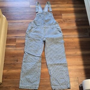 Cotton On Utility Denim Blue Striped  Overalls